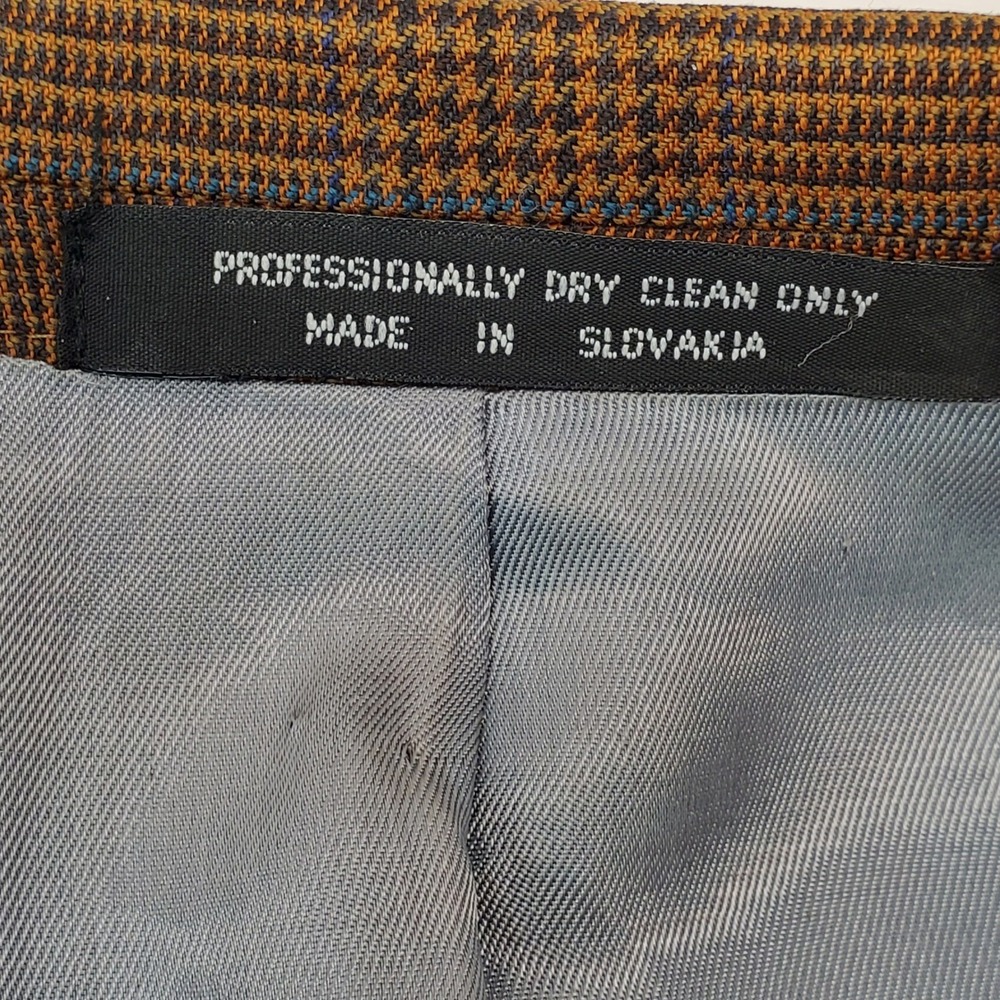 Paul Rodon Couture Zeidler & Zeidler Brown Glen Plaid Wool Blazer 42R Slovakia - Picture 4 of 13